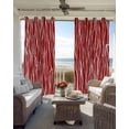 thumbnail image 3 of Red Striped Blackout Curtains for Bedroom - 84 Inch Long Light Blocking 2 Panels Set, Classic Minimalist Waves Lines Pattern Thermal Insulated Living Room Drapes Grommet Window Curtains 52"x84", 3 of 8