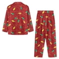 thumbnail image 4 of Renewold Christmas Lights Button Down Pajama Top Set Stretchy Pjs Athletic Tracksuit 2PCS Loose Fit Jogger Clothing Women Home Red Tracksuit Pullover Tops Size XS, 4 of 6