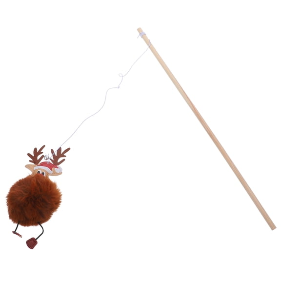 LOLIPPYY 2-Pack Christmas Style Brown Reindeer Cat Toys for Indoor Play, 15.7 x 0.3 x 0.3 inches