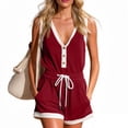 thumbnail image 6 of Womens Comfy Sweatsuit Color Block 2 Piece Sleeveless Tank Tops and Elastic Waist Shorts with Pockets Summer Tracksuit Outfits Wine S, 6 of 9