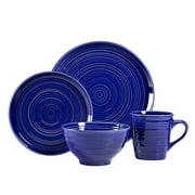 Woven Paths Farmhouse 16-Piece Dinnerware Set, Blue