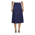 thumbnail image 2 of ANNE KLEIN Womens Navy Belted Button Down Midi Evening A-Line Skirt 8, 2 of 2