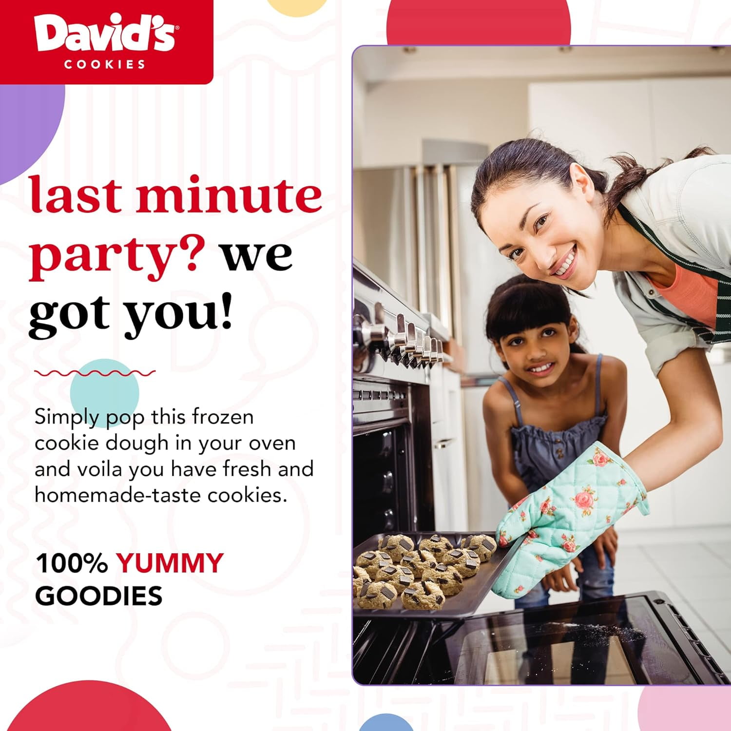 David's Cookies Preformed Frozen Cookie Dough, Chocolate Chunk, 80 Count