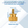 thumbnail image 2 of 6 Pcs #6-32 Knurled Thumb Screw Computer Case Threaded Hand Tighten Screws for PC Case, Gold, 2 of 7