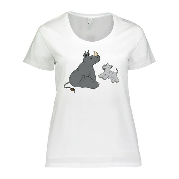 Inktastic Cute Rhinos Women's Plus Size T-Shirt