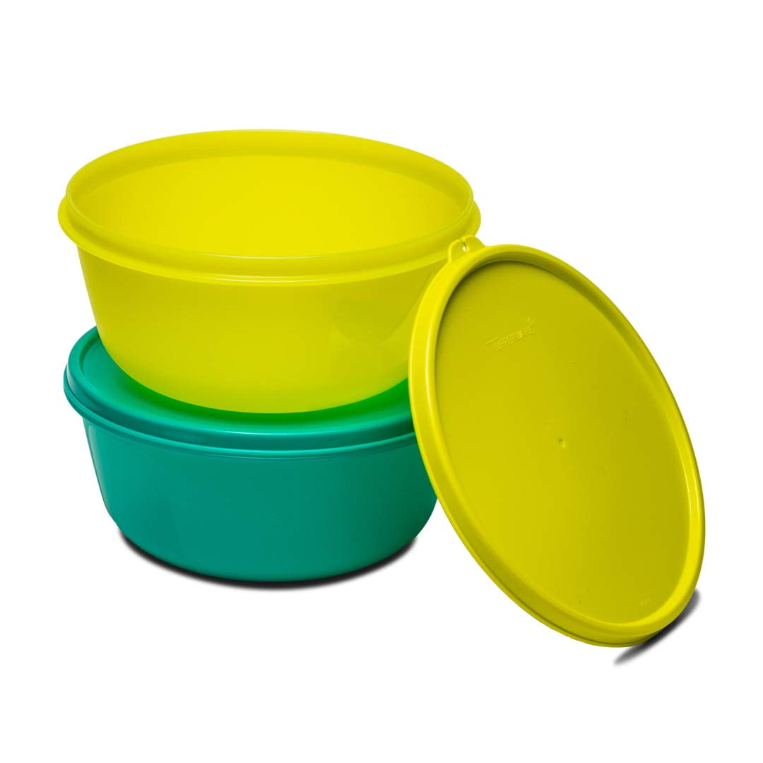 Plastic Green Tupperware Round Lunch Box, Capacity: 1.9 L