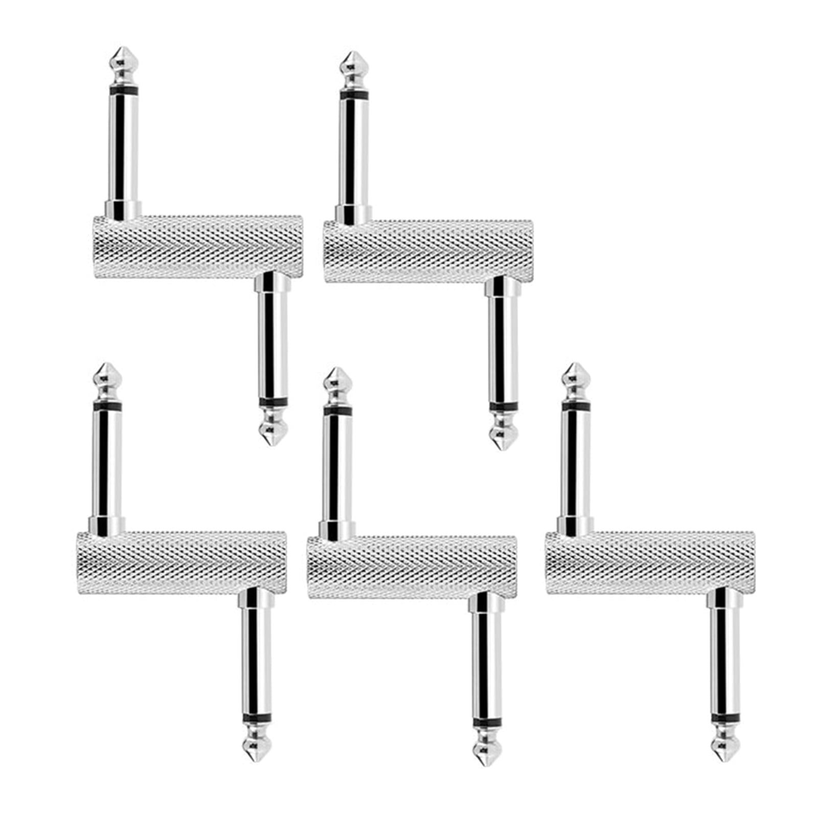 5Pcs Guitar Pedal Effects Patches Connector Coupler Male to Male Offsets Plug Adaptor 6.35mm to 6.35mm Adapter Converter