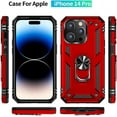 thumbnail image 4 of for iphone 14 Pro Case, iphone 14 Pro Phone Case with HD Screen Protector, [Military Grade 16ft. Drop Tested] Ring Shockproof Protective Phone Case for iphone 14 Pro,Red, 4 of 7