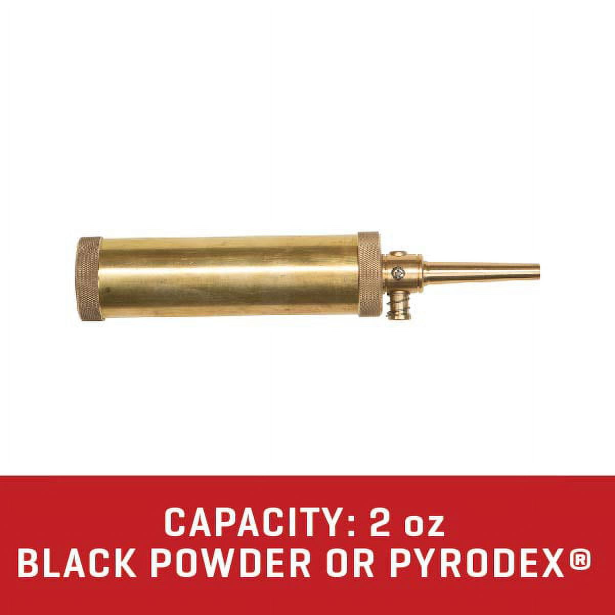 Cylindrical Brass Powder Flask, 2-3/4 length, 1-1/4 diameter