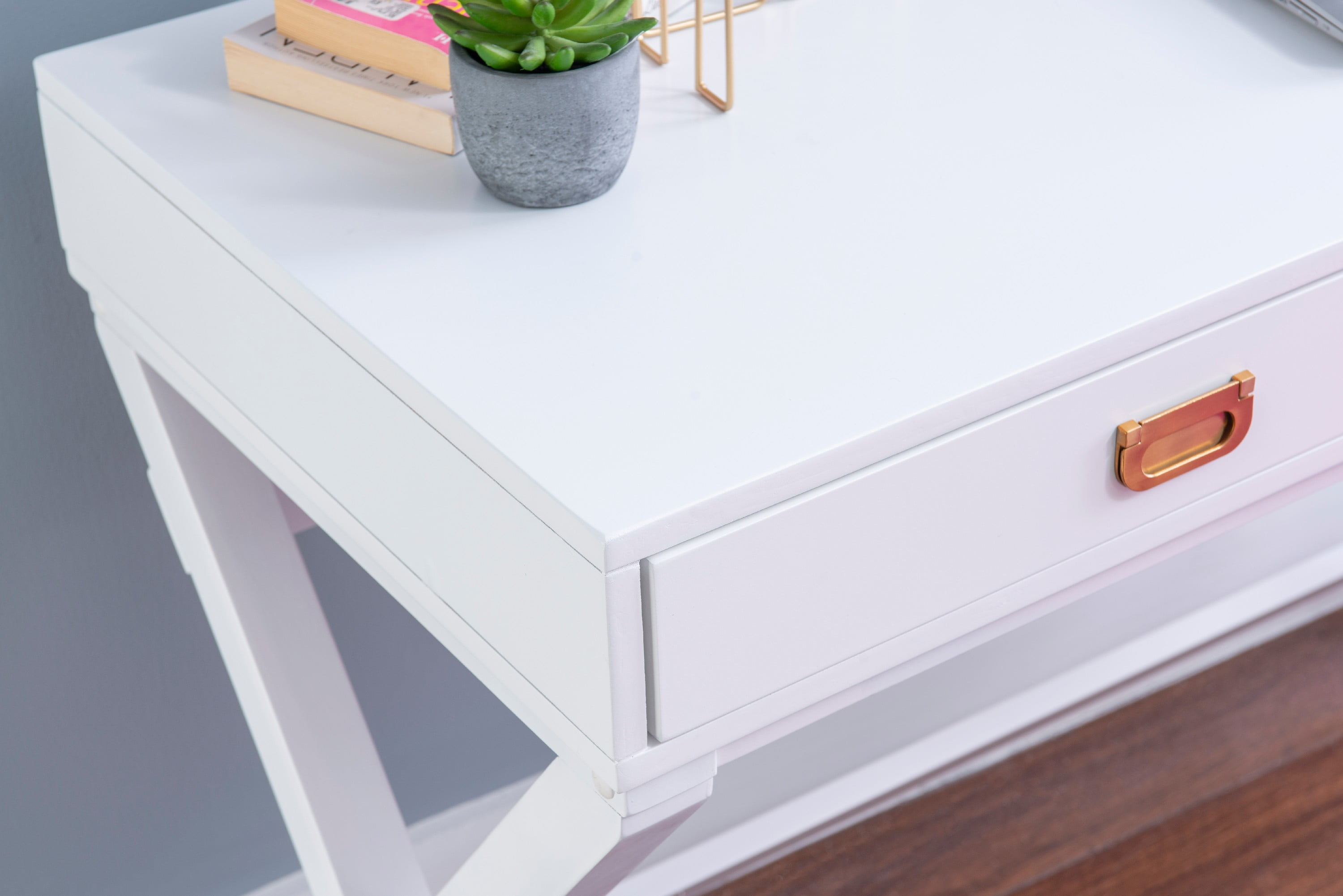Linon paige white writing desk deals
