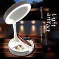thumbnail image 2 of Espejo de maquillaje LED de doble cara con carga de lámpara Espejo de maquillaje plegable portátil de escritorio de estilo famoso, 2 of 5