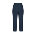 thumbnail image 5 of Cotton Linen Capri Pants for Women Spring Summer Elastic Waist Straight Leg Cropped Pants with Pockets Womens Capris, 5 of 5