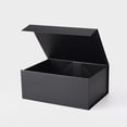 thumbnail image 5 of 9.25"X6.7"X3.93" Geoto A5 Deep Size Gift Wrapping Box, Magnetic Closure Collapsible White Black Magnet Gift Packaging Box(Black with Ribbon), 5 of 6