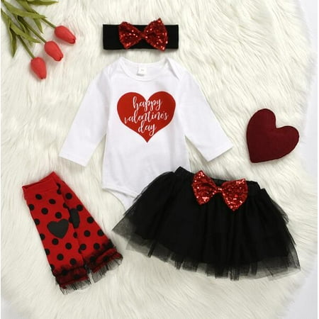 

Puloru Baby Round Collar Long Sleeve Romper+ Mini Skirt+ Headband+ Leg Warmer