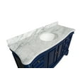 thumbnail image 4 of Katherine 60" Single Bathroom Vanity with Royal Blue Cabinet and Carrara Marble Top, 4 of 6