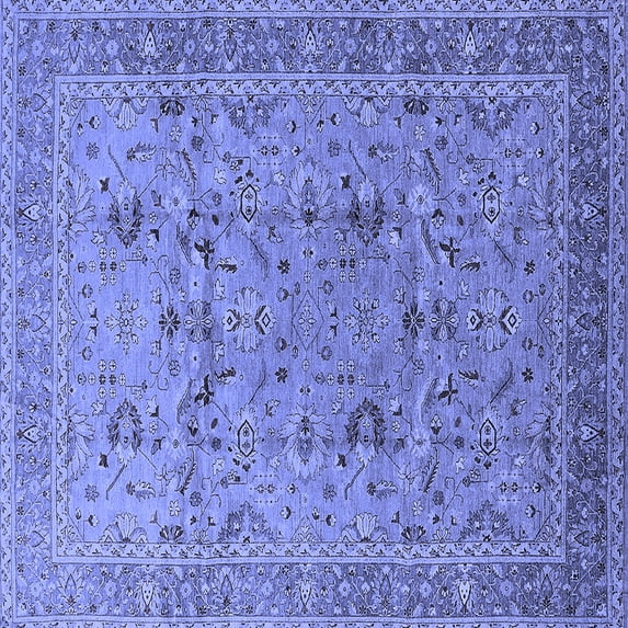 Ahgly Company Indoor Square Oriental Blue Traditional Area Rugs, 3' Square