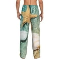 thumbnail image 3 of Junzan Men'S Pajama Pants Starfish And Seashell Sleepwear Pants Pj Bottoms Drawstring And Pockets, 3 of 9