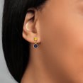 thumbnail image 4 of Gem Stone King 14k Yellow Gold Blue Sapphire and Yellow Sapphire Two Stone Dangle Earrings for Women (2.47 Cttw, Gemstone September Birthstone, Round 6MM, Round 3MM), 4 of 4
