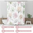 thumbnail image 3 of Floral Shower Curtain, 72"x72" Washable Cloth Spring Black Ink Blooms Shower Curtain with 12 Metal Hooks, Farmhouse Fabric Rustic Colorful Flower Shower Curtain Sets for Bathroom Decor, 3 of 6
