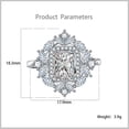 thumbnail image 6 of Princess Cut CZ Wedding Engagement Ring for Women Big Crystal Cluster Adjustable Finger Band Rings Comfort Fit Fashion Art Deco Birthday Wedding Christmas Jewelry, 6 of 6