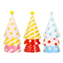 OFFIGAM 10pcs Multicolored Birthday Party Cone Hats for Adults, Paper Hats for Celebration Events and Festive Occasions