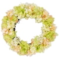 thumbnail image 2 of Northlight Hydrangea Artificial Floral Twig Wreath - 15" - Yellow, 2 of 6