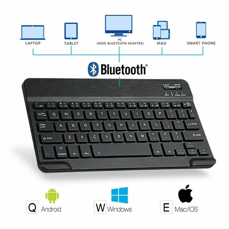 Wireless Slim Bluetooth Keyboard Ultra Compact Slim Profile for iOS, Android, Windows and Mac Tablets Rechargeable with a free iPad Air 2 (Best Way To Clean Mac Keyboard)