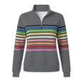 thumbnail image 6 of Vetsdori Womens Polo Sweatshirts Long Sleeve Collared Pullover Striped Winter Half Zip Casual,Tops Fleece Sweatshirts for Women, 6 of 6