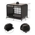 thumbnail image 3 of Demi Bonn 33" Heavy Duty Indestructible Dog Crate Furniture, Escape Proof Dog Cage Kennel with Lockable Wheels, High Anxiety Double Door, Removable Tray, Gray, 3 of 7