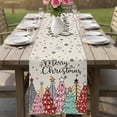 thumbnail image 5 of Beige Christmas Trees Table Runner 60 Inches Long - Winter Xmas Colorful Pine Snowflakes Kitchen Dining Burlap Linen Tablerunner for Small/Round/Square/Wedding/Coffee/Dining Table Party 13 x 60, 5 of 9