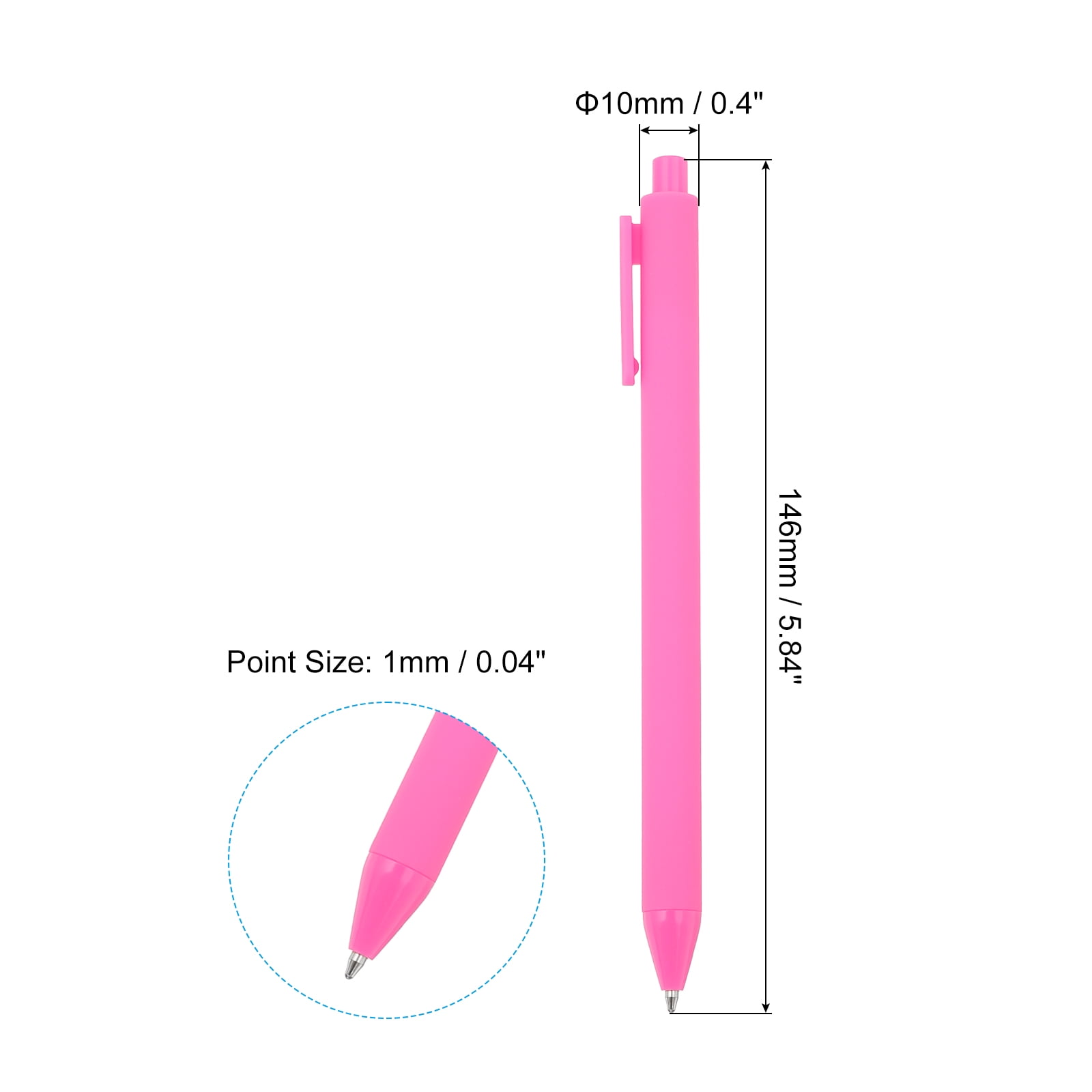 Uxcell 50 Pack Black Barrel Click Pens, 1.0MM Black Ink Retractable Ballpoint Pens, Medium Point Office Supplies, Pink