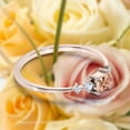 thumbnail image 2 of Anniversary Ring Minimalist 0.75 Carat Princess Cut Morganite And Diamond Moissanite Engagement Ring, Dainty Wedding Ring in 925 Sterling Silver With 18k Rose Gold Plating Gift For Her, Promise Ring, 2 of 3