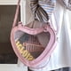 thumbnail image 3 of 2094 Uniforme Japonés JK PVC Transparente + PU Lolita Bolso Dolor Amor en Forma Corazón Bolso Hombro Lindo para Niña (rosa) Rosa, 3 of 9