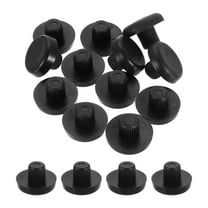 12Pack 10mm/0.39" Glass Table Top Bumpers with Stem Fit 3/8Inch, Black
