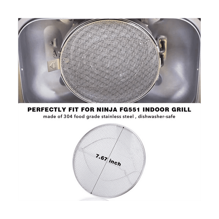 BYKITCHEN Stainless Steel Spatter Shield for Ninja Fg551 Foodi Smart XL  Grill, Ninja XL Grill Accessories, Air Fryer Replacement Parts for Ninja 6  in
