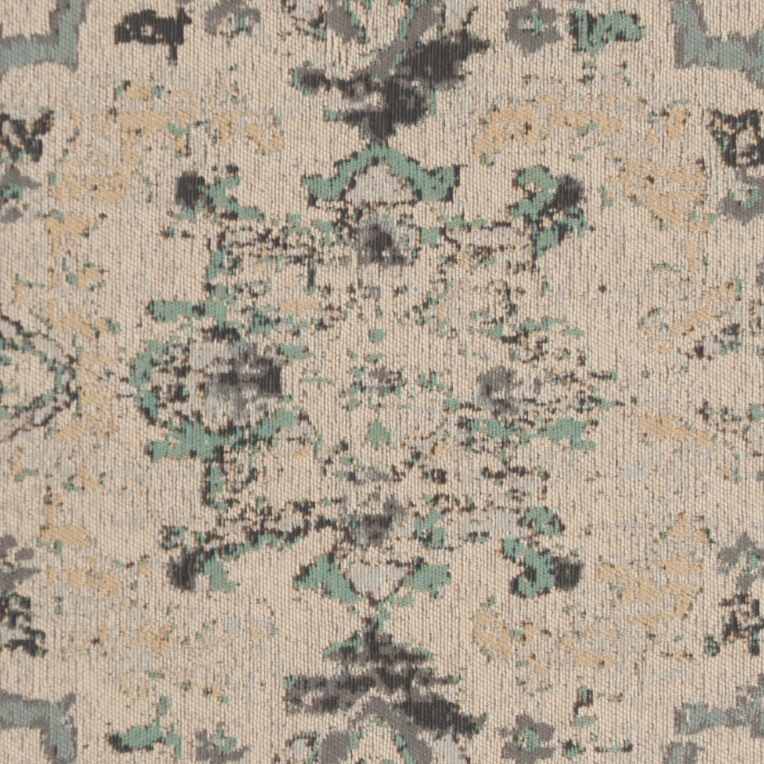 SAFAVIEH Classic Vintage Dimitri Floral Bordered Polyester Area Rug, Grey/Turquoise, 6' x 9'