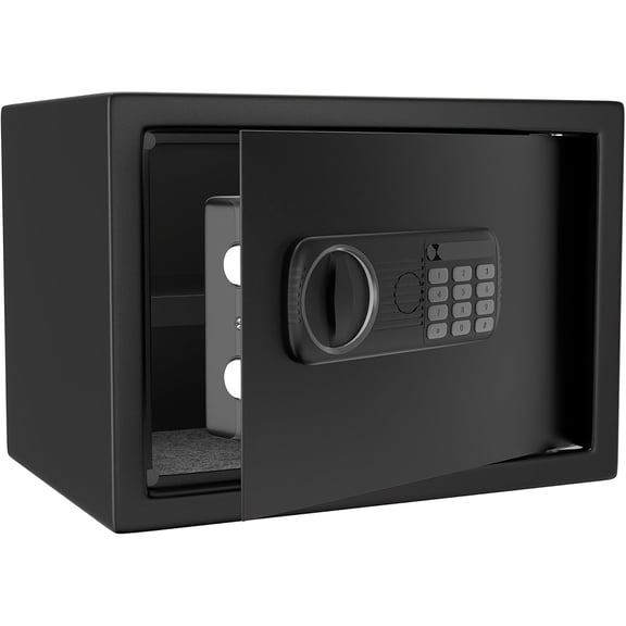 1.85 Cubic Home Safe Box with Digital Keypad & Combination Lock, Heavy-Duty Steel Security Safe, Removable Shelf & Felt Lining, for Documents Jewelry Cash Valuables Home Office Hotel
