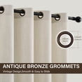thumbnail image 5 of TURCURNO Light Filtering Linen Curtains for Living Room and Office,Soft Fabric Bronze Grommet Semi Sheer Privacy Drapes 2 Panels,Ivory White,52"x96", 5 of 10