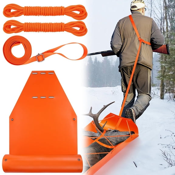 Thickened Deer Drag Sled for Hunting - Tear- Heavy Duty Game Glide Carry Cart & 13ft Harness Dragging Strap