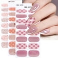 thumbnail image 5 of French style no-bake nail stickers waterproof checkered onion powder glitter nail polish film blush nail stickers, 5 of 5