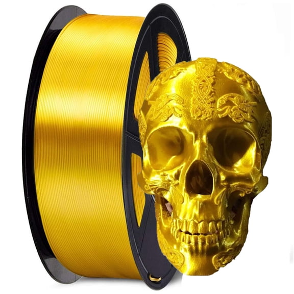 Silk Gold PLA Filament 1.75 mm 250g/0.55LBS Spool 3D Printing Filament 3D Printer Material Shine Silky Shiny Metallic Metal Silk PLA Gold Filament