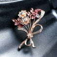 thumbnail image 7 of Cheers.US 4PCS Vintage Crystal Flower Leaf Bouquet Clusters Large Big Brooch Pin For Women Tone, 7 of 7