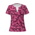 thumbnail image 3 of Naloa Butterfly Print T-Shirts Short Sleeve V Neck Tees for Women Fashion Tops Trendy Lightweight Soft Casual Summer Outfits Clothes, 3 of 5