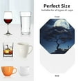 thumbnail image 5 of Leather Coasters with Heat-resistant for Drinks, Starry Sky Moon Tree A -标题2 Octagon, 5 of 5