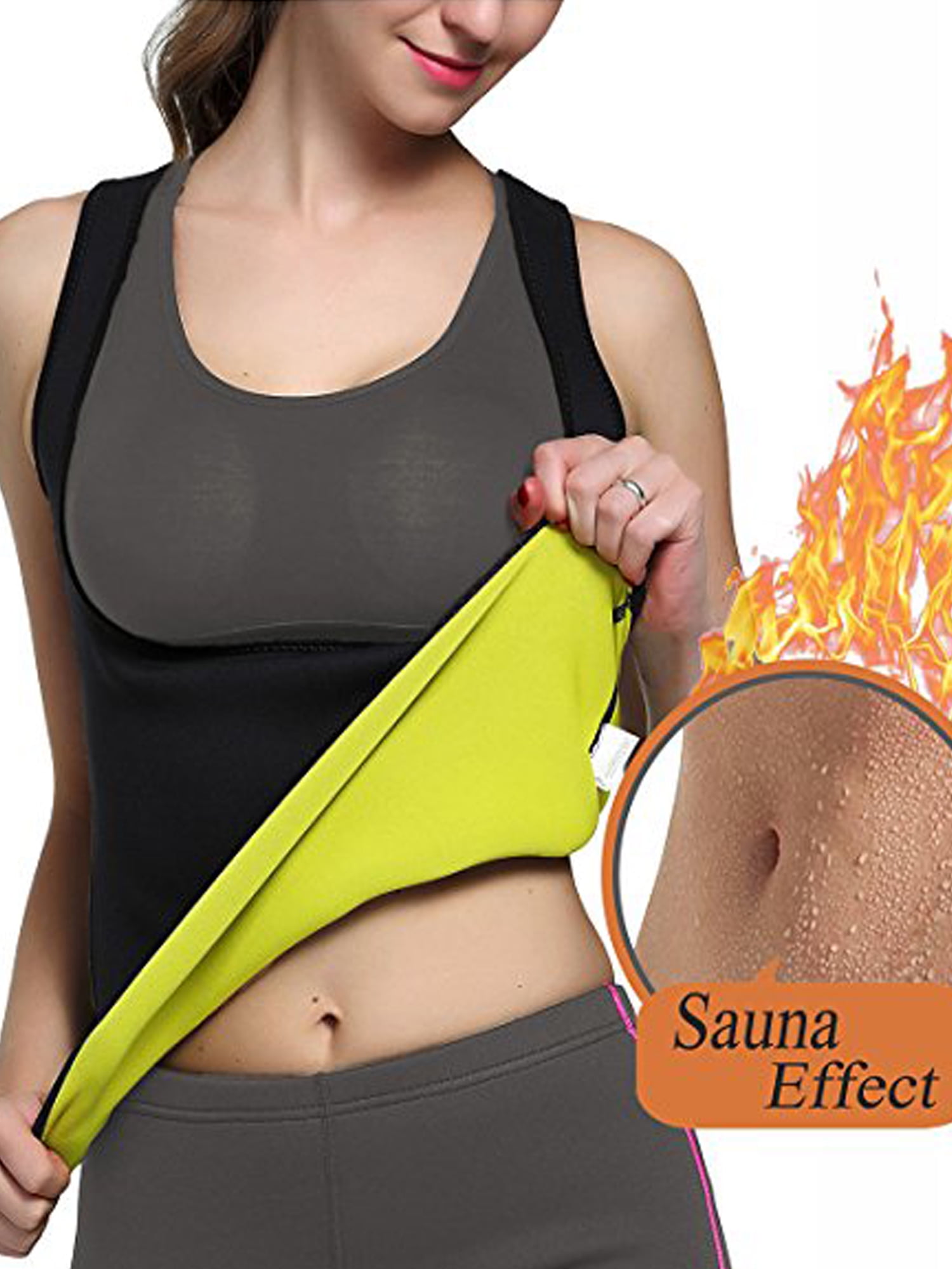 Thermo Sweat Body Shaper Slimming Waist Trainer Cincher Yoga Gym Top Vest Hot UK