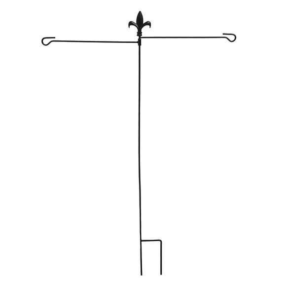 Evergreen Fleur de Lis Dual Flag Metal Garden Stand, 32 x 43 inches