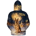 thumbnail image 2 of German Shepherd Happy New Year 2026 with Fireworks on New Year's Eve All Over Print 3D Hoodie Unisex Merch Hoodies Alsatian Dog Lover Gifts - 12022, 2 of 6