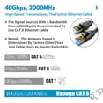 thumbnail image 2 of Cable Ethernet Vabogu Cat 8, 10 pies, 40 Gbps, 2000 Mhz, RJ45, chapado en oro, 2 of 7