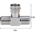 thumbnail image 5 of Coaxial Cable Splitter, Tv Splitter 2 In 1 Out 2-pack F Type Rg6 Male To 2 F Female 3 Way Cable Splitter Coax T Connector Adapter For Video Vcr Antenn, 5 of 5