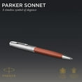thumbnail image 3 of Parker Sonnet Essentials Ballpoint Pen, Metal and Orange Lacquer with Palladium Trim, Medium Point, Black Ink, Gift Box, 3 of 5